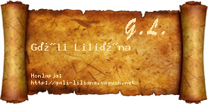 Gáli Liliána névjegykártya